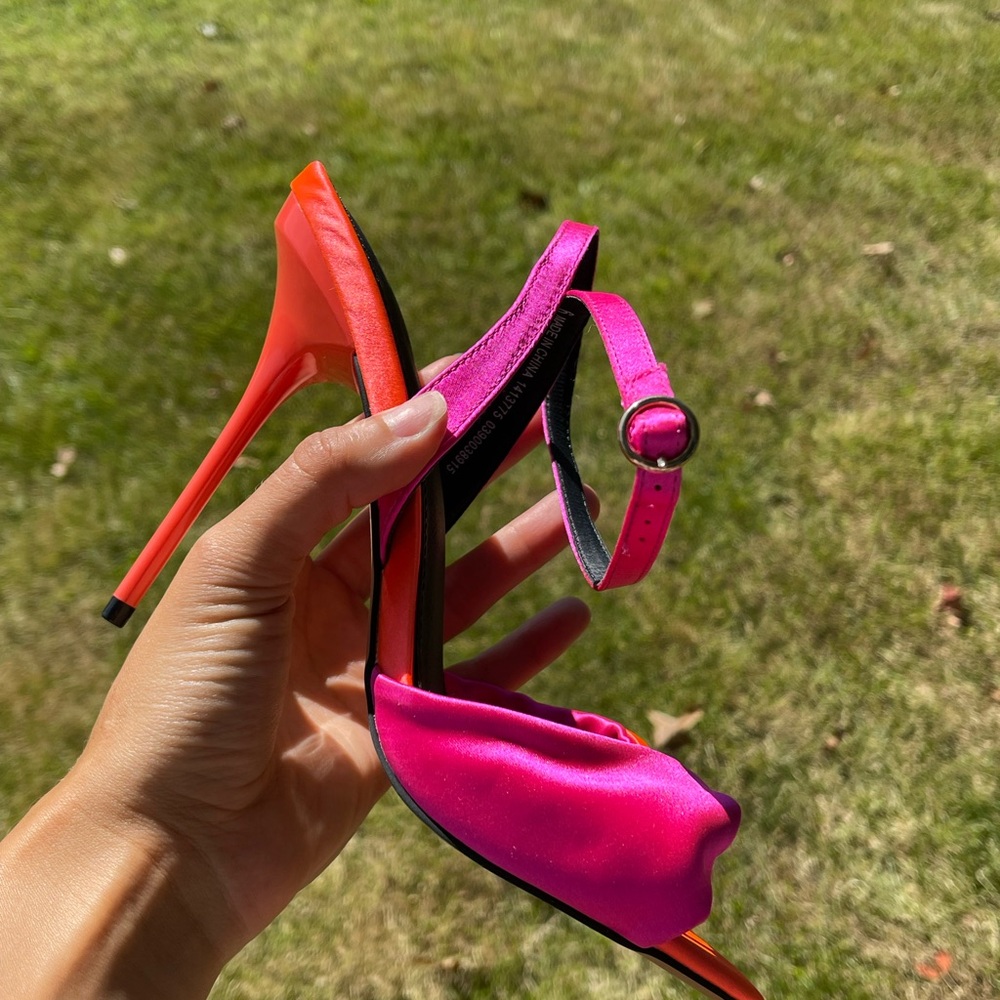 Vibrant Pink and Orange Women's Heels